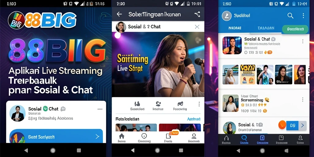 Antarmuka sederhana dan intuitif dari aplikasi Live Streaming 88BIG.