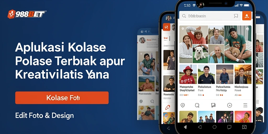 Tampilan antarmuka aplikasi Kolase Foto 988BET yang mudah digunakan.