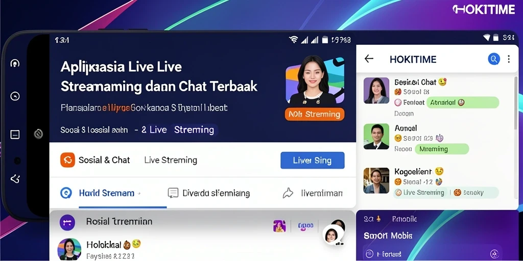 Tampilan antarmuka HOKITIME yang interaktif dan menarik saat live streaming.