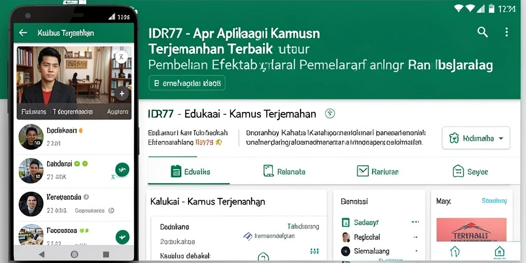 Tampilan antarmuka aplikasi IDR77 yang interaktif dan informatif.