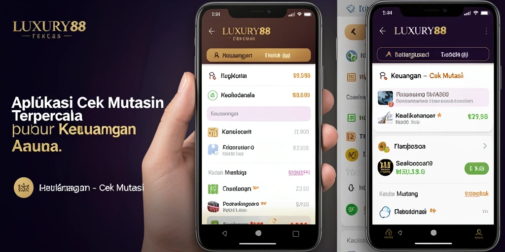 Antarmuka aplikasi LUXURY88 menampilkan fitur Cek Mutasi yang mudah digunakan.